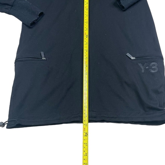 Adidas Y3 Hoodie Dress Women S Black Half Zip Up Yohji Yamamoto Y2K Pockets - Picture 10 of 12